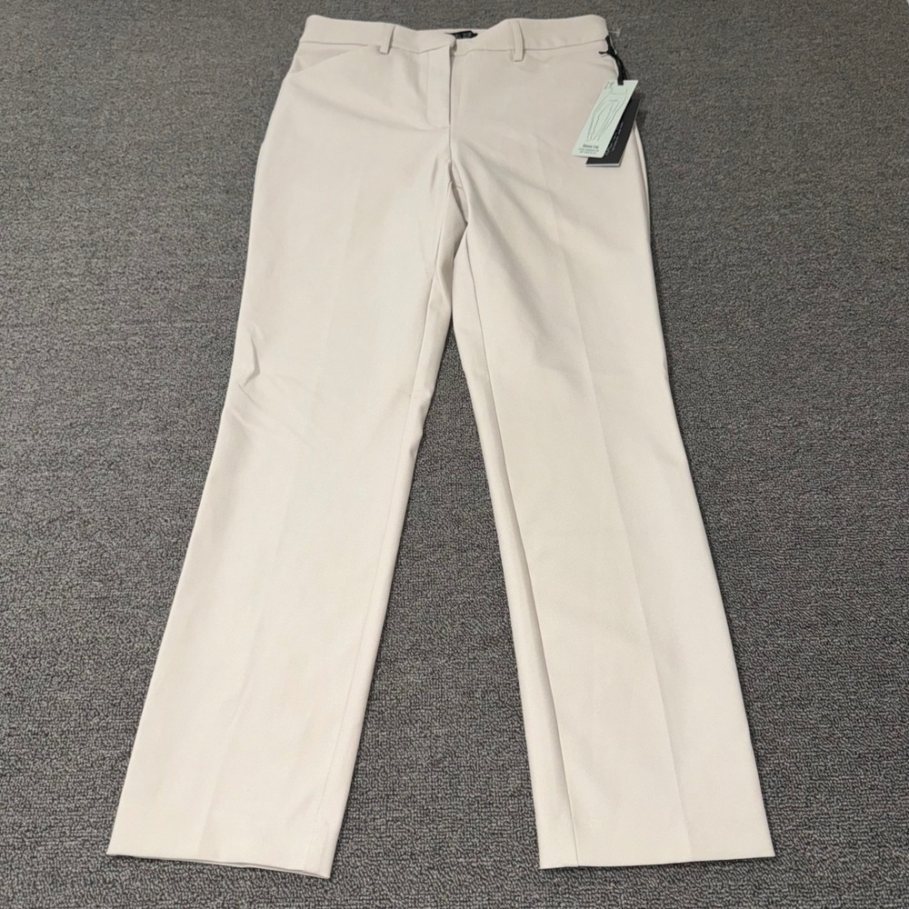 NWT Rachel Zoe Cream Beige High Rise Slim Leg Stretch Dress Pants Size 6 NEW